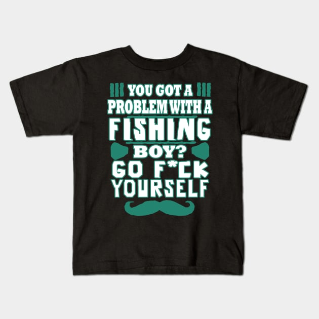 Fishing, fishing, natural fishing rod, gift idea, boy. Kids T-Shirt by FindYourFavouriteDesign